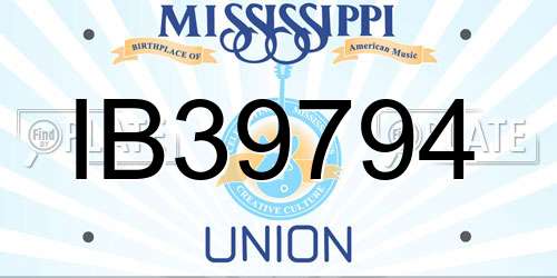 IB39794 Mississippi License Plate