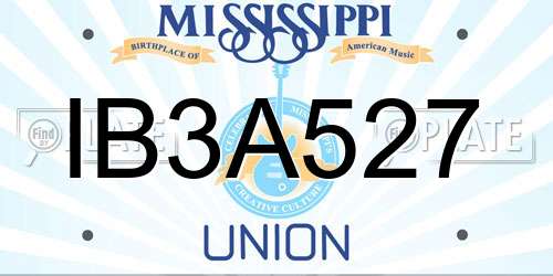 IB3A527 Mississippi License Plate