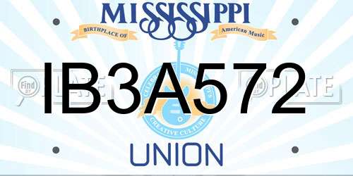 IB3A572 Mississippi License Plate