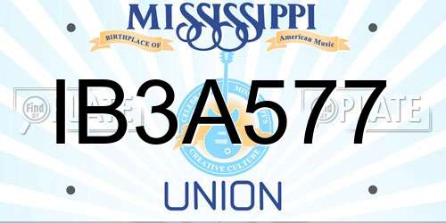 IB3A577 Mississippi License Plate