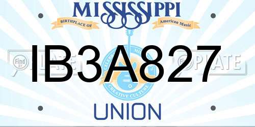 IB3A827 Mississippi License Plate