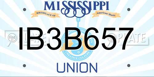 IB3B657 Mississippi License Plate