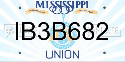 IB3B682 Mississippi License Plate