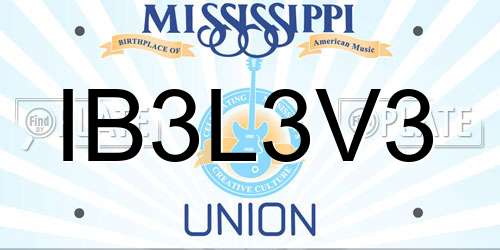 IB3L3V3 Mississippi License Plate