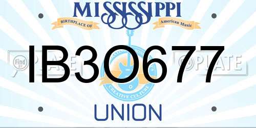 IB3O677 Mississippi License Plate