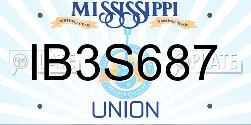IB3S687 Mississippi License Plate