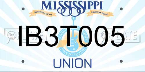 IB3T005 Mississippi License Plate