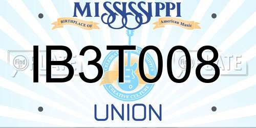 IB3T008 Mississippi License Plate