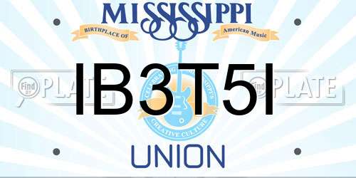 IB3T5I Mississippi License Plate