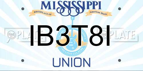 IB3T8I Mississippi License Plate