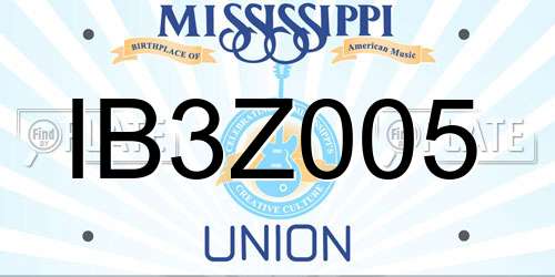 IB3Z005 Mississippi License Plate