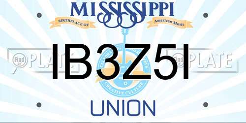 IB3Z5I Mississippi License Plate