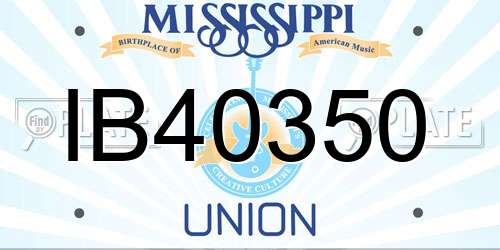 IB40350 Mississippi License Plate