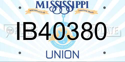 IB40380 Mississippi License Plate