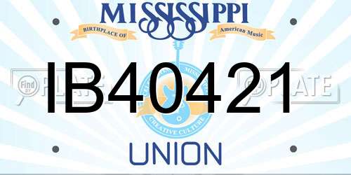 IB40421 Mississippi License Plate