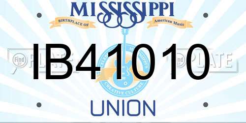 IB41010 Mississippi License Plate