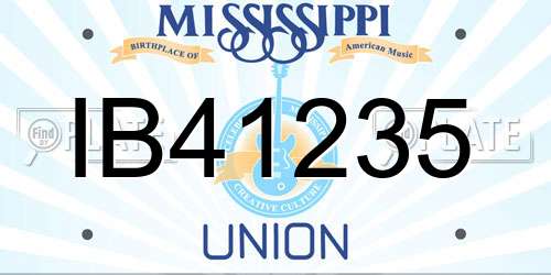 IB41235 Mississippi License Plate