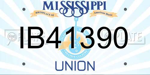 IB41390 Mississippi License Plate