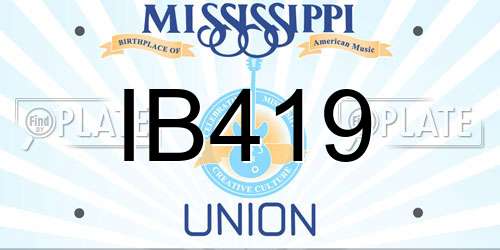 IB419 Mississippi License Plate