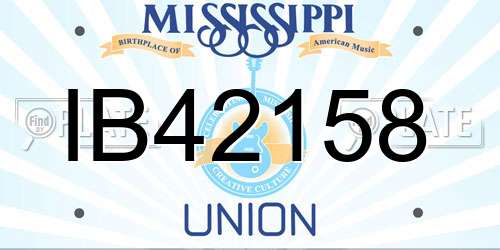 IB42158 Mississippi License Plate