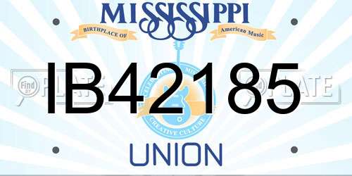 IB42185 Mississippi License Plate
