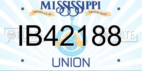 IB42188 Mississippi License Plate