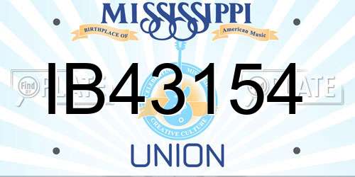 IB43154 Mississippi License Plate