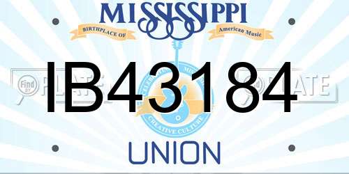 IB43184 Mississippi License Plate