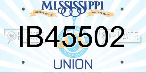 IB45502 Mississippi License Plate