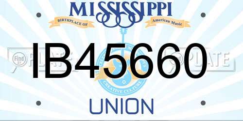 IB45660 Mississippi License Plate