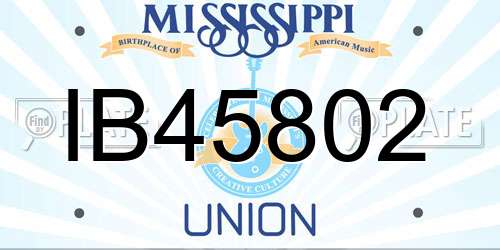 IB45802 Mississippi License Plate