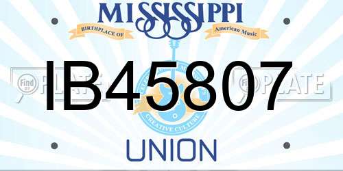 IB45807 Mississippi License Plate