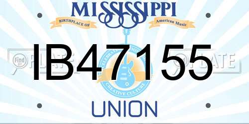 IB47155 Mississippi License Plate