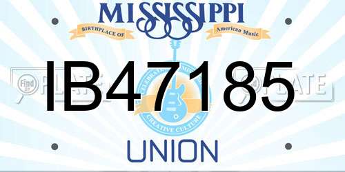 IB47185 Mississippi License Plate