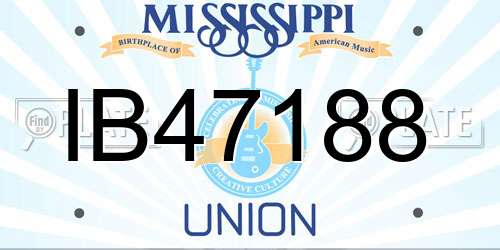 IB47188 Mississippi License Plate