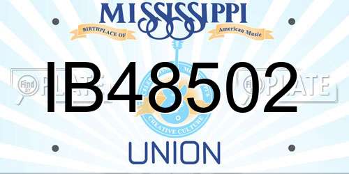 IB48502 Mississippi License Plate