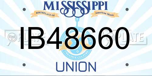 IB48660 Mississippi License Plate