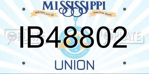 IB48802 Mississippi License Plate