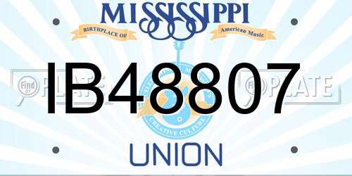 IB48807 Mississippi License Plate