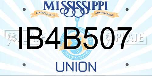 IB4B507 Mississippi License Plate