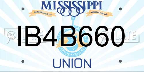 IB4B660 Mississippi License Plate