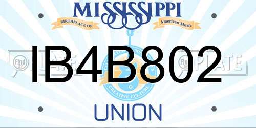 IB4B802 Mississippi License Plate