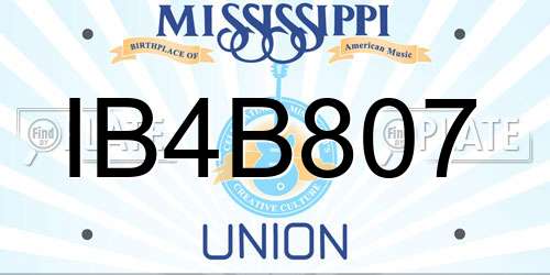IB4B807 Mississippi License Plate