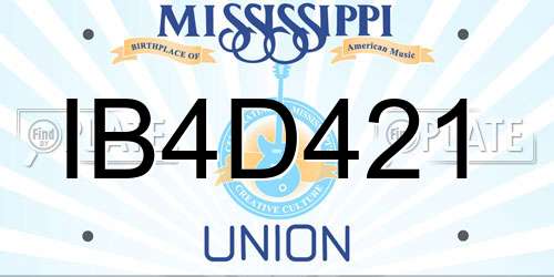 IB4D421 Mississippi License Plate