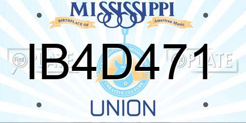 IB4D471 Mississippi License Plate