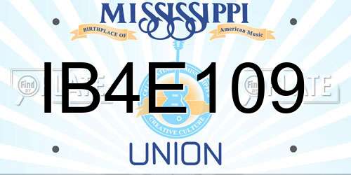 IB4E109 Mississippi License Plate
