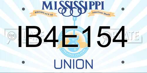 IB4E154 Mississippi License Plate
