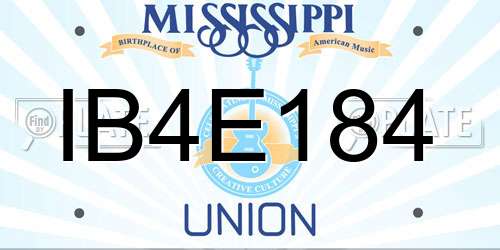 IB4E184 Mississippi License Plate