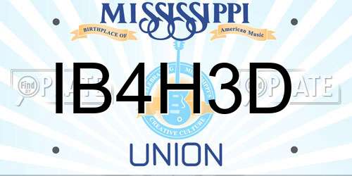 IB4H3D Mississippi License Plate
