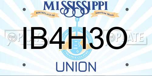 IB4H3O Mississippi License Plate